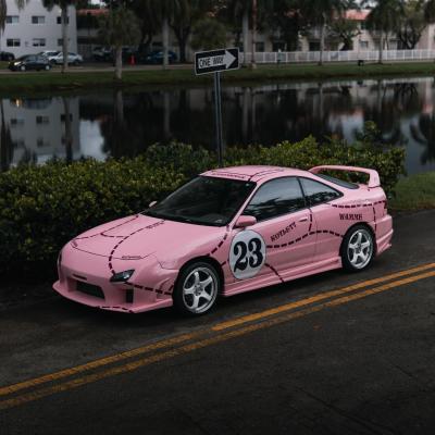 Gloss Peach Pink Custom Design Car Vinyl Wrap 01