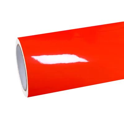 Gloss Fluorescent Orange Car Vinyl Wrap 01