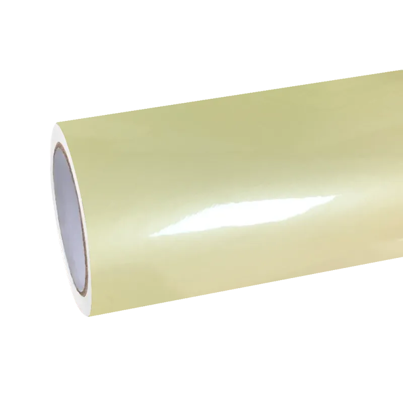 Gloss Light Yellow Car Vinyl Wrap