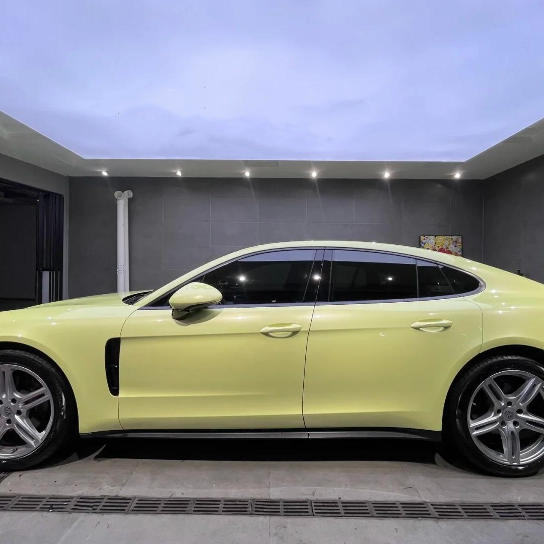 Gloss Light Yellow Car Vinyl Wrap