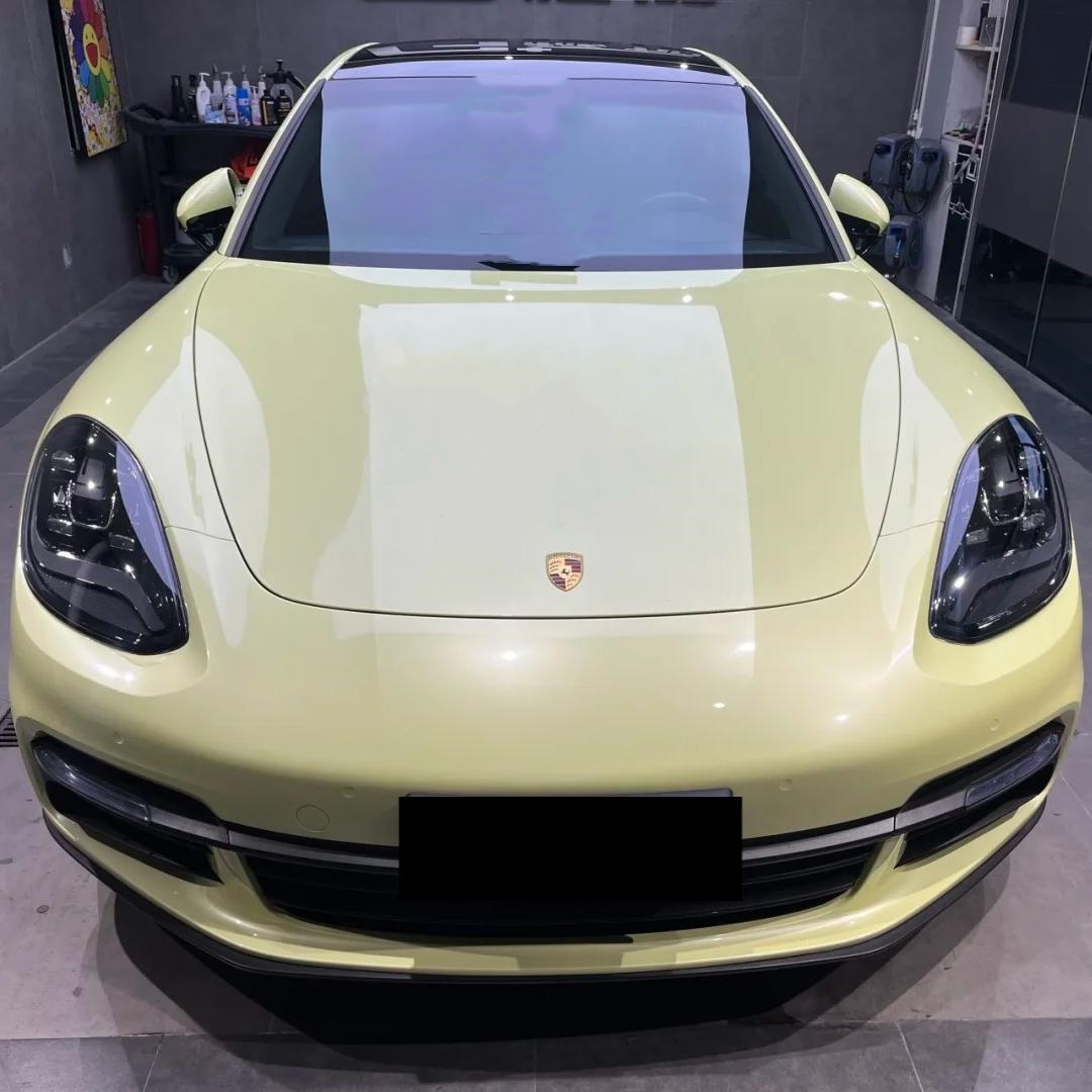 Gloss Light Yellow Car Vinyl Wrap