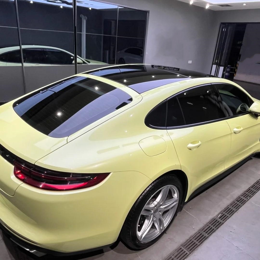 Gloss Light Yellow Car Vinyl Wrap