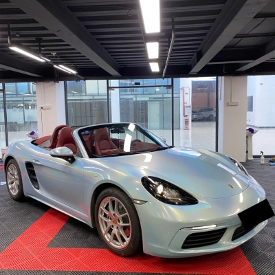 Gloss Metallic Rainbow Laser Sea Blue Car Vinyl Wrap 02