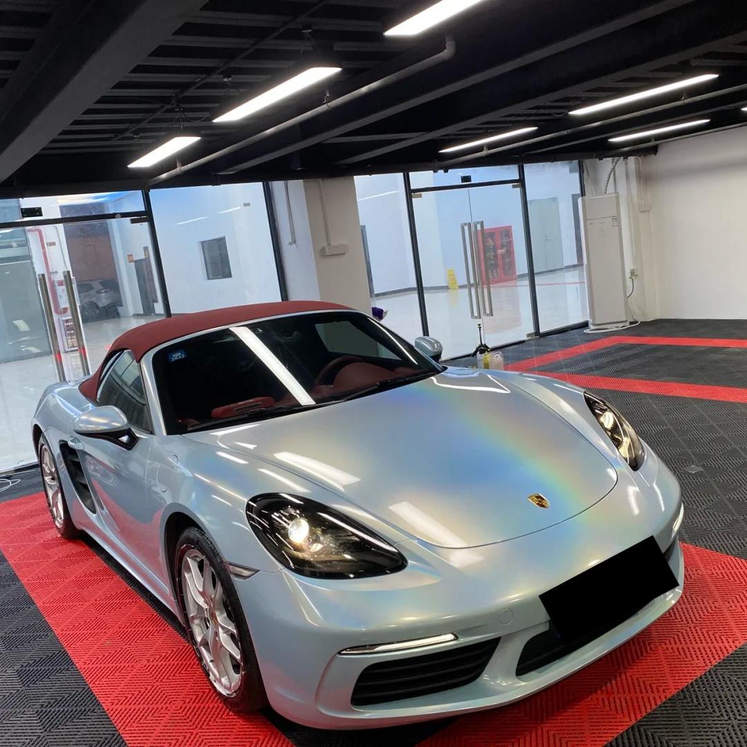 Gloss Metallic Rainbow Laser Sea Blue Car Vinyl Wrap