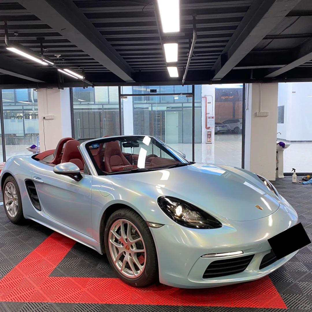 Gloss Metallic Rainbow Laser Sea Blue Car Vinyl Wrap