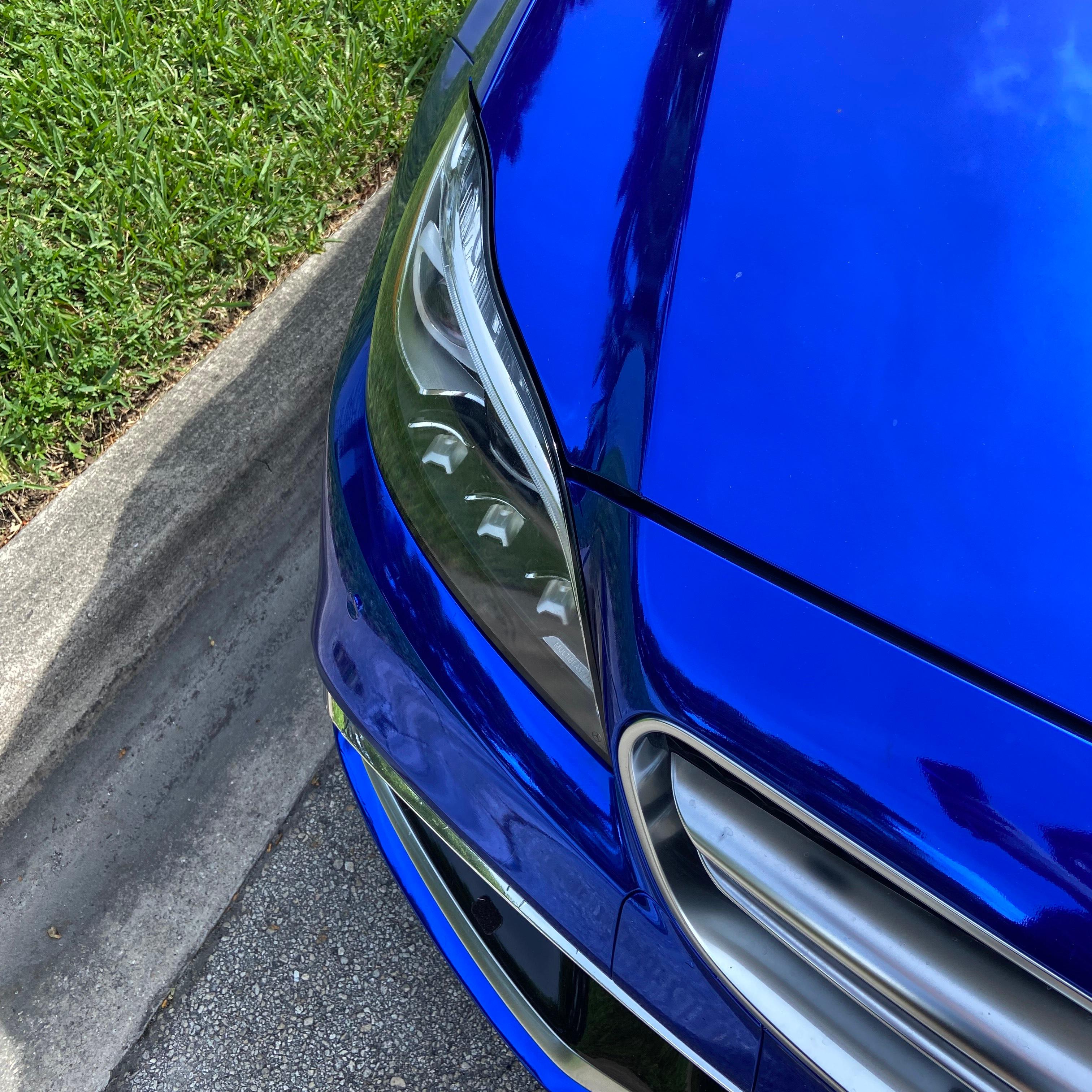Gloss Mirror Chrome Blue Car Vinyl Wrap PET