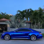 Gloss Mirror Chrome Blue Car Vinyl Wrap