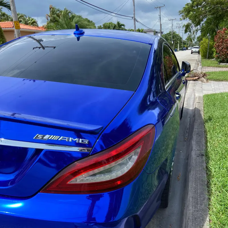 Gloss Mirror Chrome Blue Car Vinyl Wrap