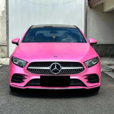 Matte Metallic Satin Princess Pink Car Vinyl Wrap 02