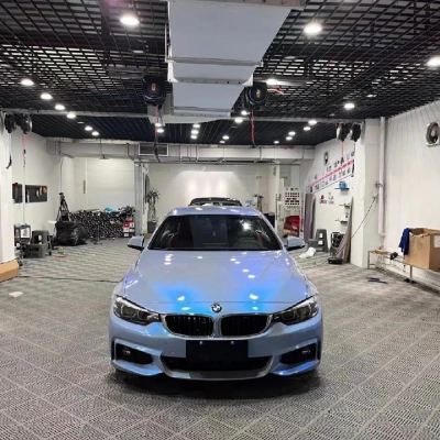 Gloss Metallic Grey Blue Car Vinyl Wrap PET 02