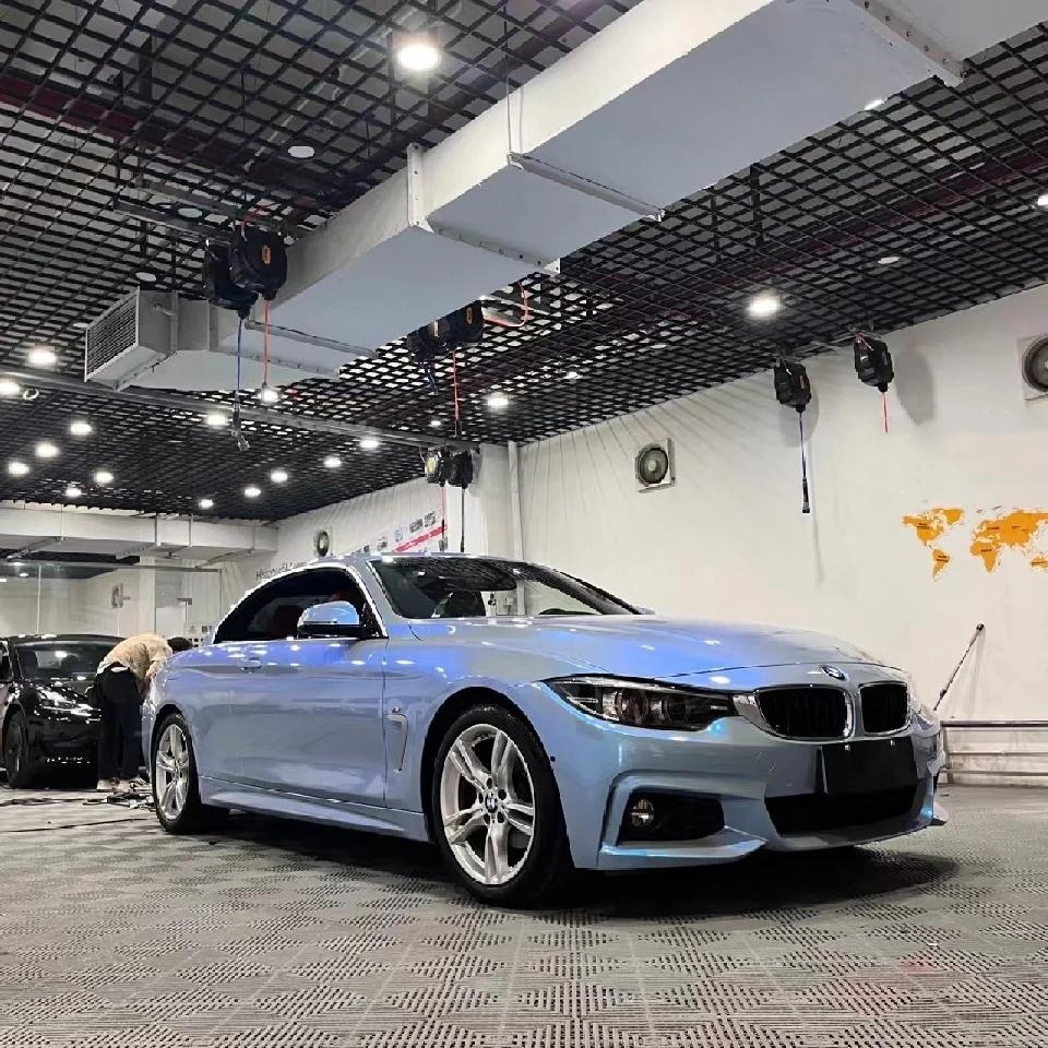 Gloss Metallic Grey Blue Car Vinyl Wrap