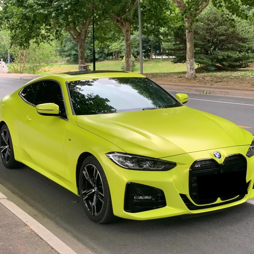Matte Metallic Fluorescent Yellow Car Vinyl Wrap