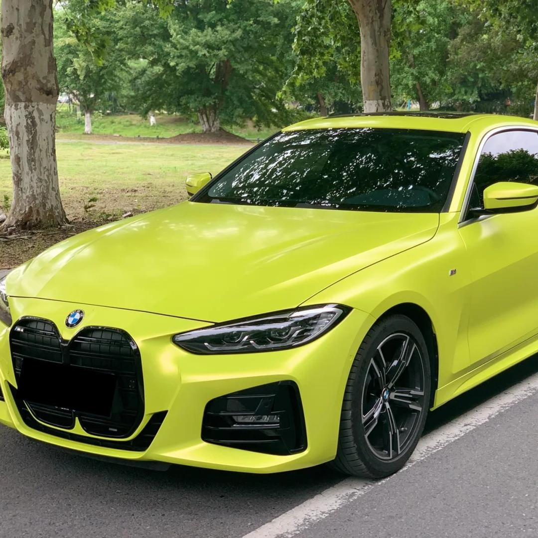 Matte Metallic Fluorescent Yellow Car Vinyl Wrap