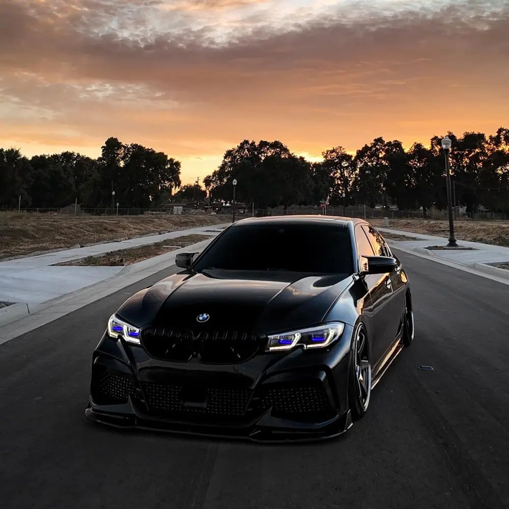 Super Glossy Piano Black Car Vinyl Wrap Porsche BMW PET 