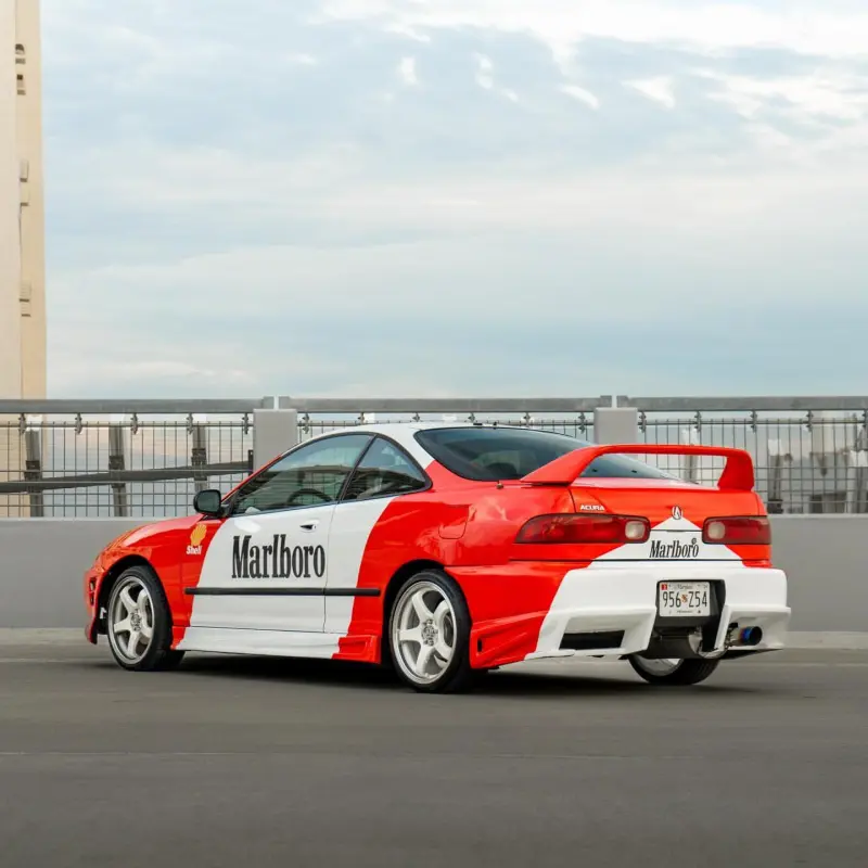Marlboro Racing Car wrap Custom Design - White, Red and Black Car Wrap (Bundle)