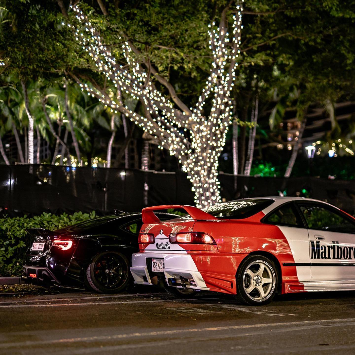 Marlboro Racing Car wrap Custom Design - White, Red and Black Car Wrap (Bundle)