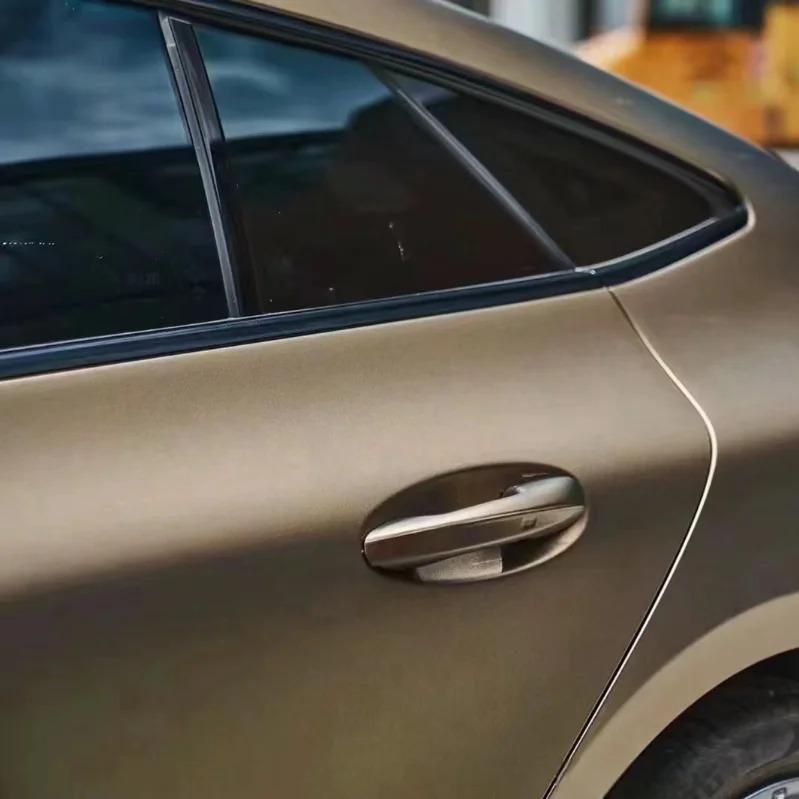 Matte Metallic Gold Brown Car Vinyl Wrap