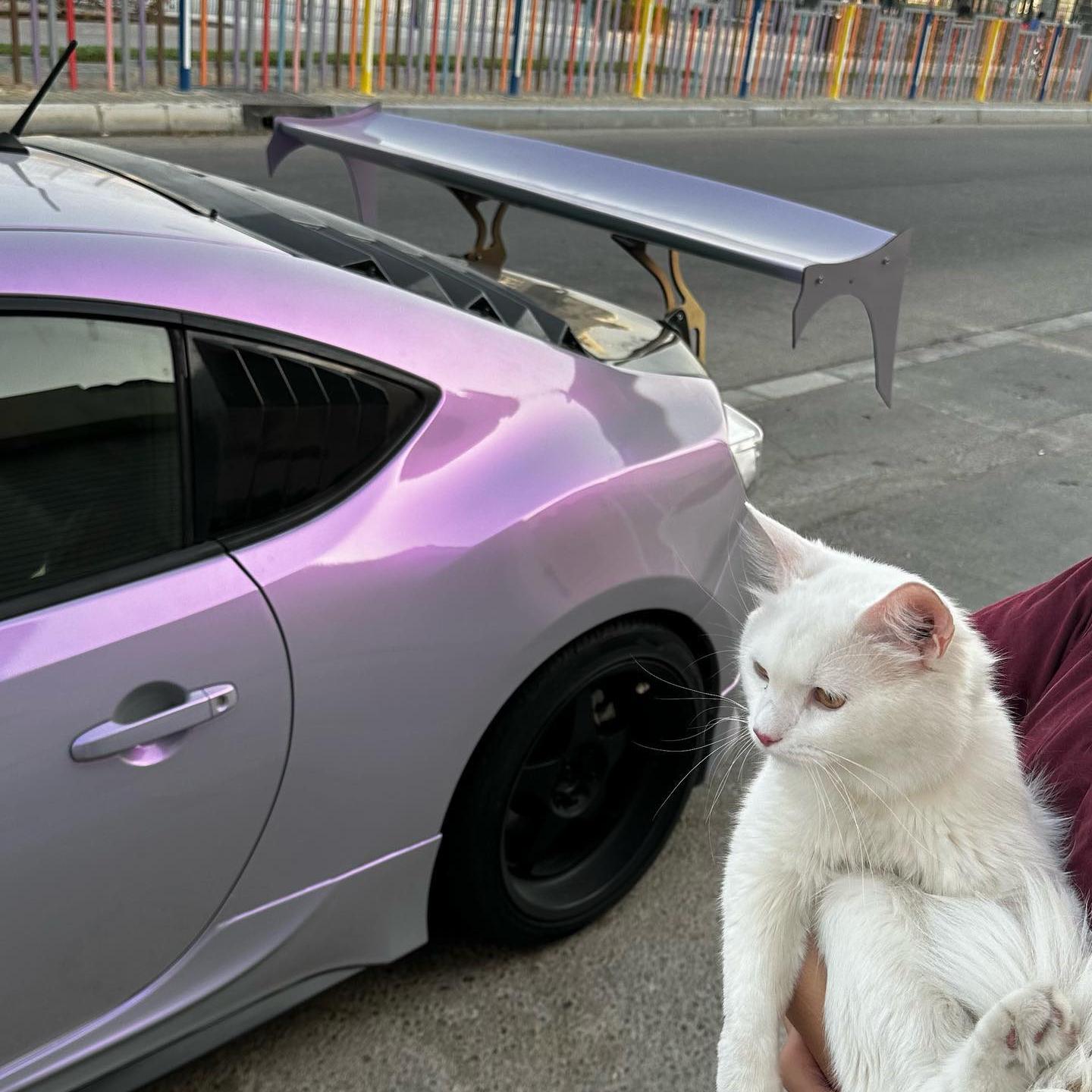 Gloss Metallic Chameleon Candy Grey Purple Car Vinyl Wrap PET