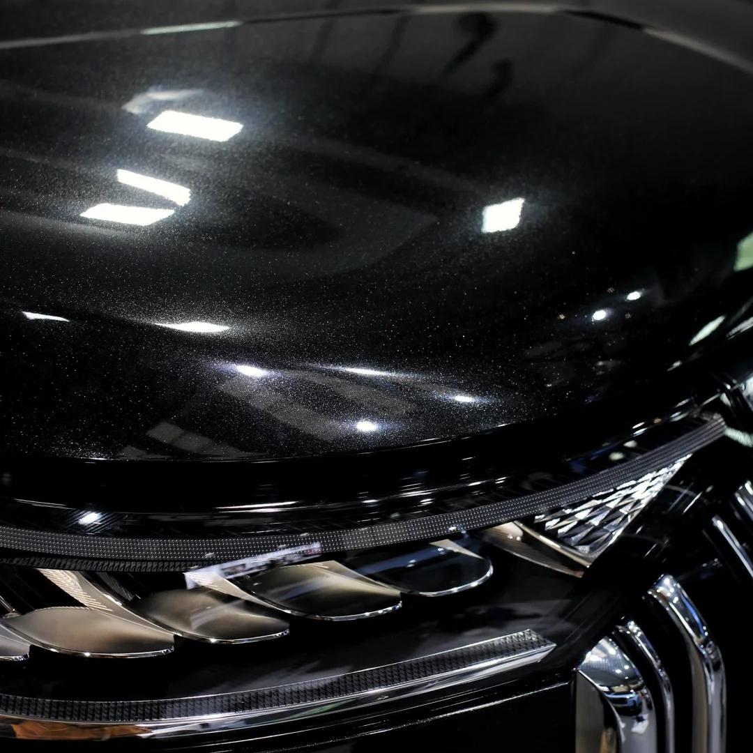 Gloss Metallic Glitter Black Car Vinyl Wrap PET