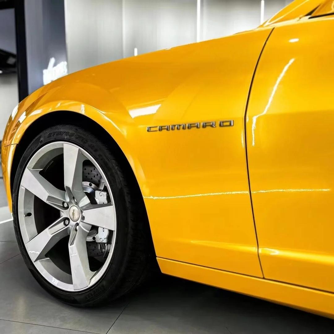 Gloss Metallic Golden Yellow Car Vinyl Wrap