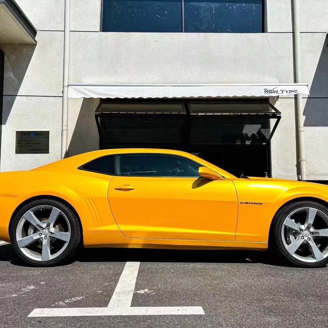 Gloss Metallic Golden Yellow Car Vinyl Wrap