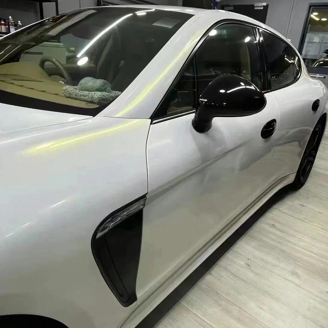 Gloss Metallic Diamond Chameleon Gold White Car Vinyl Wrap