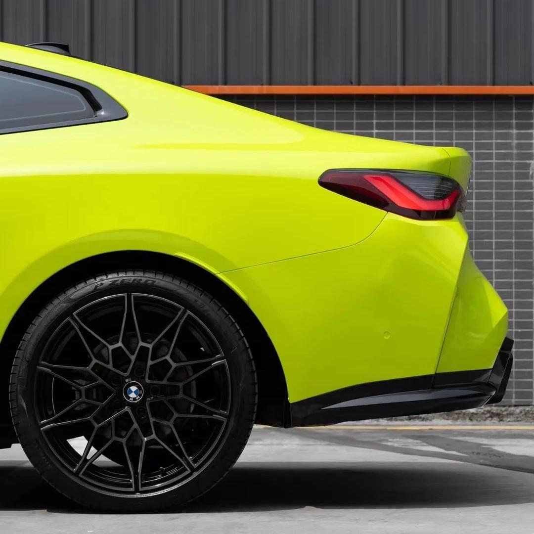 Chartreuse Yellow Car Wrap
