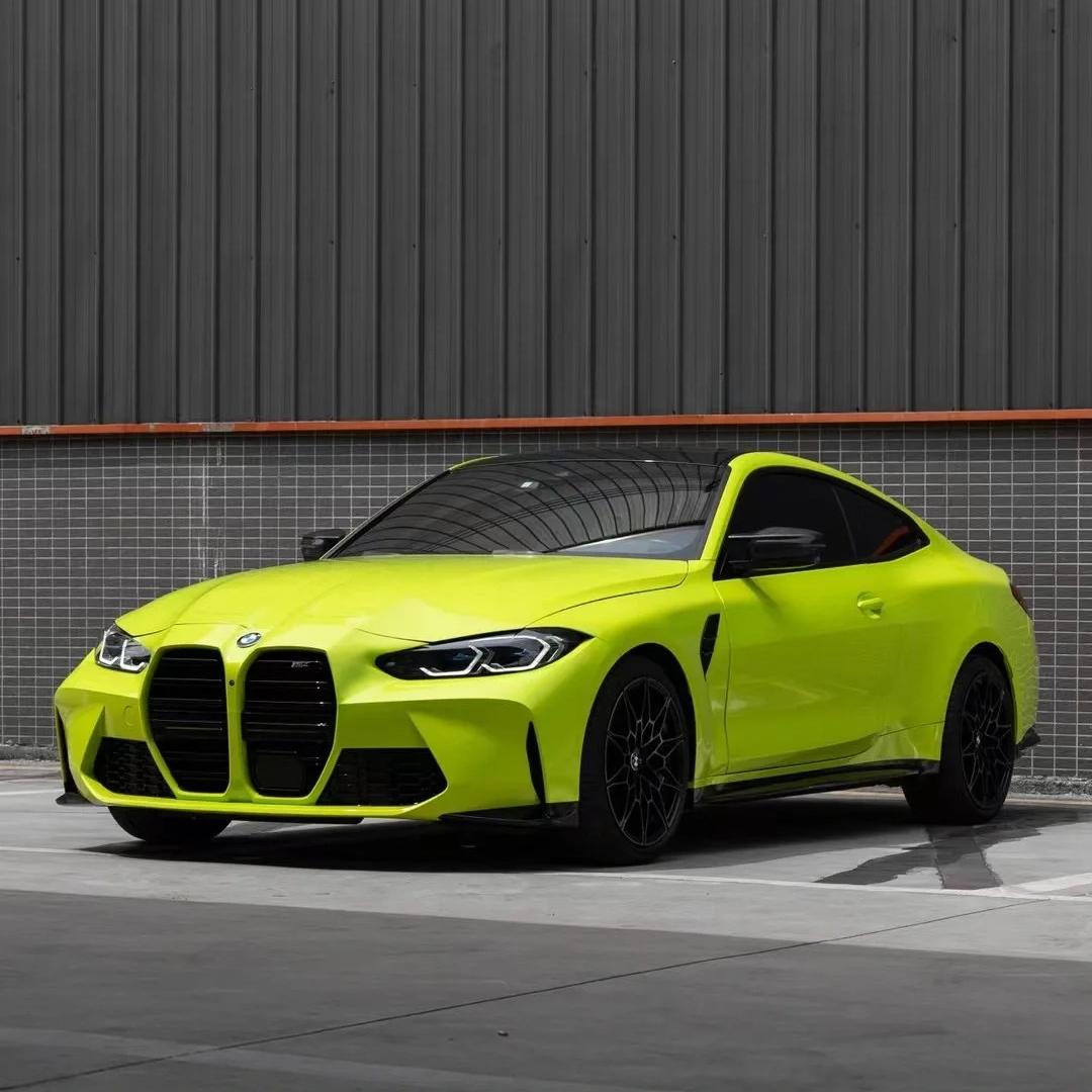 Chartreuse Yellow Car Wrap
