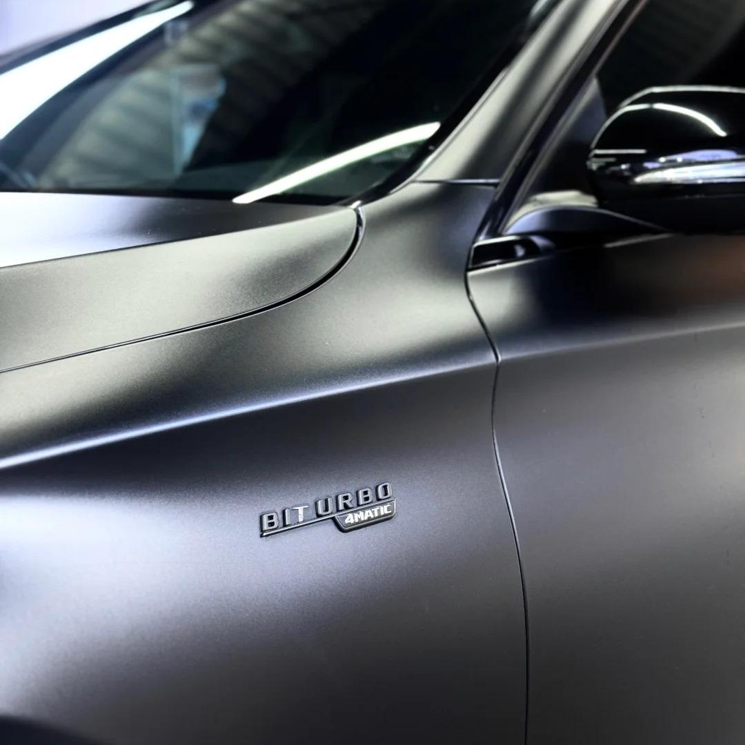 Matte Deep Black Car Vinyl Wrap