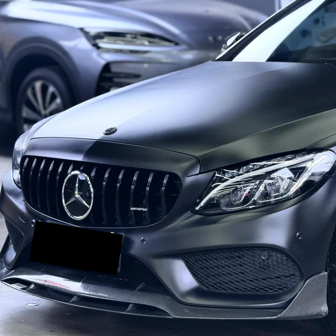 Matte Deep Black Car Vinyl Wrap