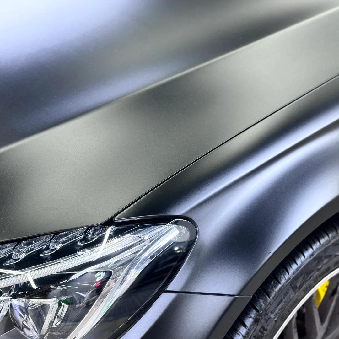 Matte Deep Black Car Vinyl Wrap