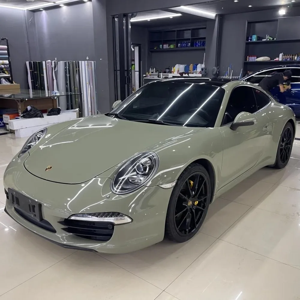 Gloss Khaki Green Car Vinyl Wrap
