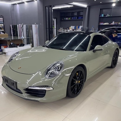 Super Glossy Khaki Green Car Vinyl Wrap PET 02