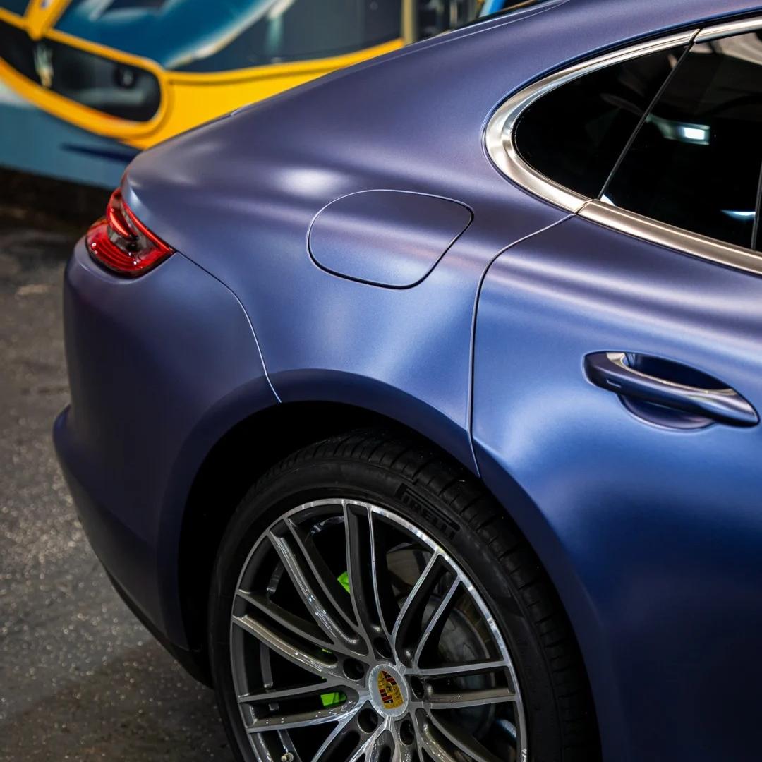 Matte Metallic Midnight Blue Car Vinyl Wrap