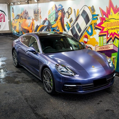 Matte Metallic Midnight Blue Car Vinyl Wrap 02