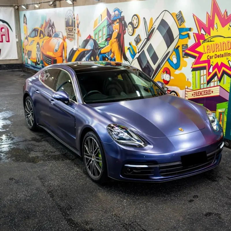 Matte Metallic Midnight Blue Car Vinyl Wrap