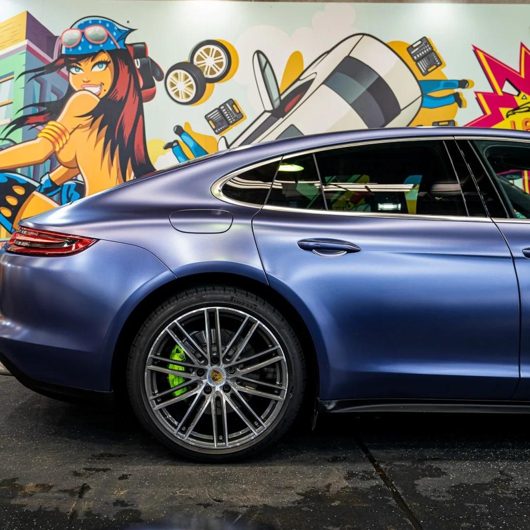 Matte Metallic Midnight Blue Car Vinyl Wrap