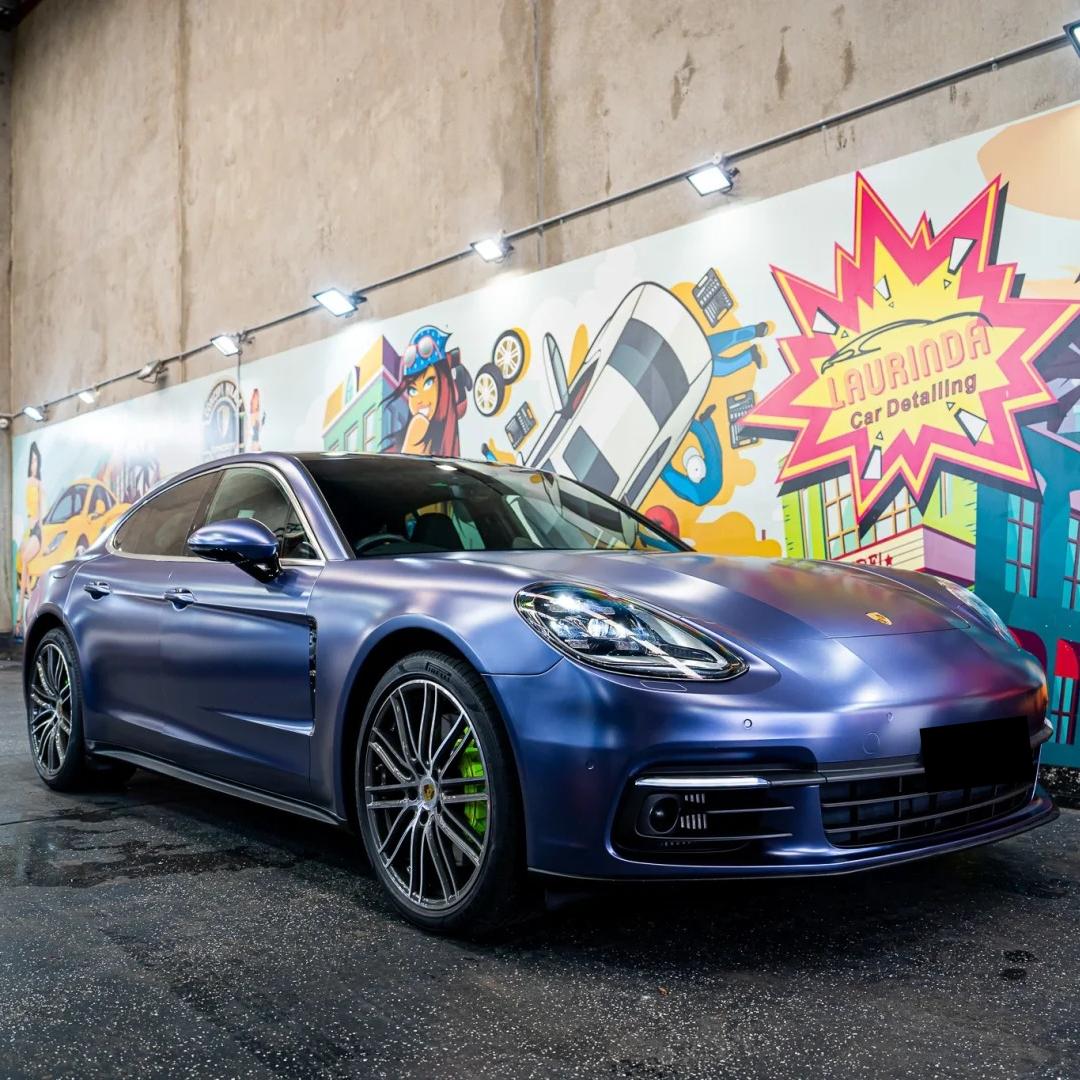 Matte Metallic Midnight Blue Car Vinyl Wrap