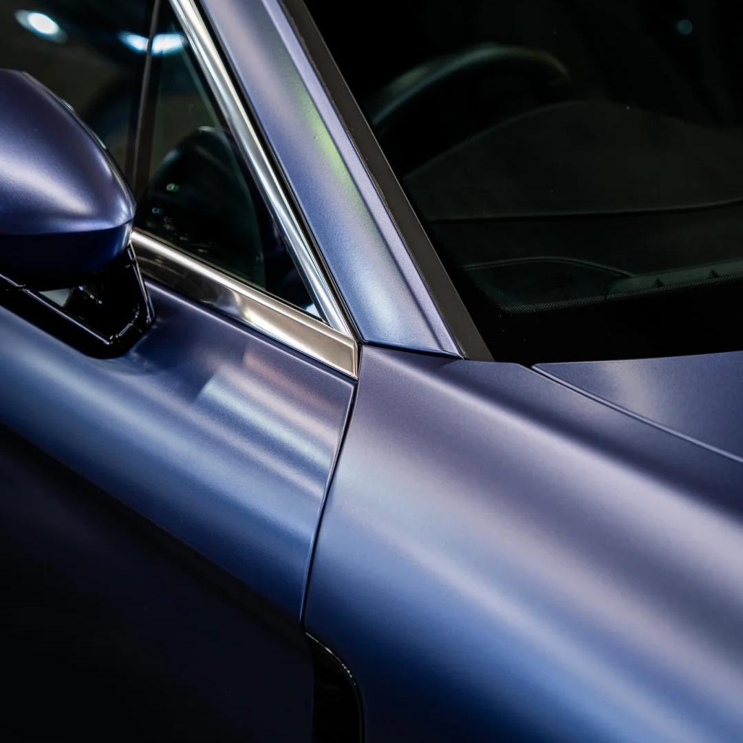 Matte Metallic Midnight Blue Car Vinyl Wrap