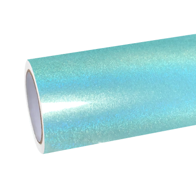 Gloss Metallic Rainbow Laser Tiffany Blue Car Vinyl Wrap 01