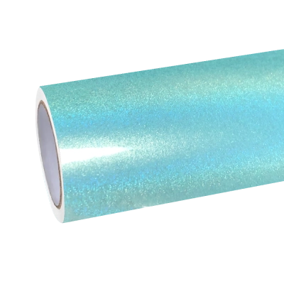 Gloss Metallic Rainbow Laser Tiffany Blue Car Vinyl Wrap 01