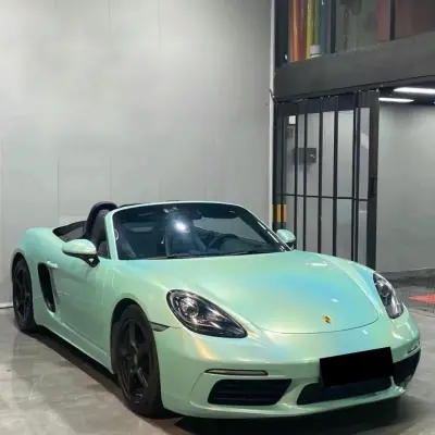 Gloss Metallic Rainbow Laser Tiffany Blue Car Vinyl Wrap 02