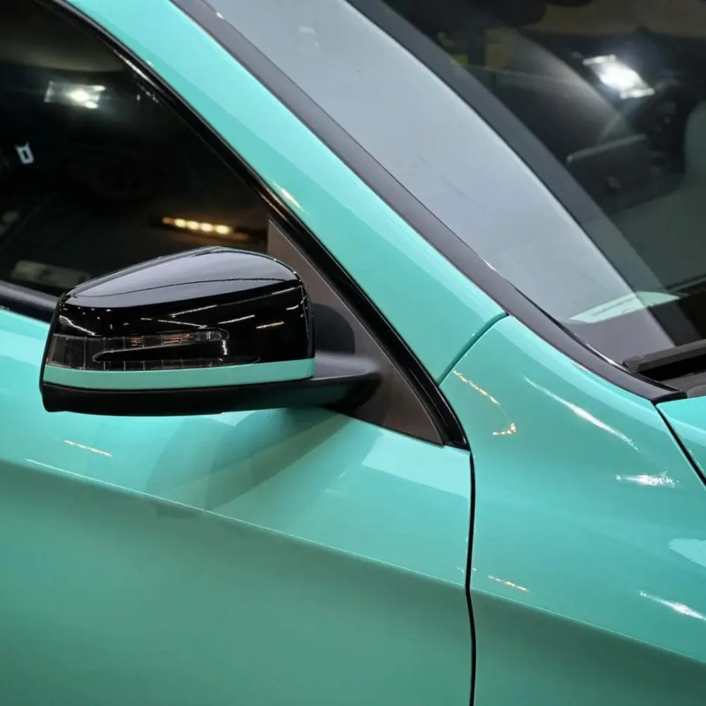 Cyan Blue Car Wrap