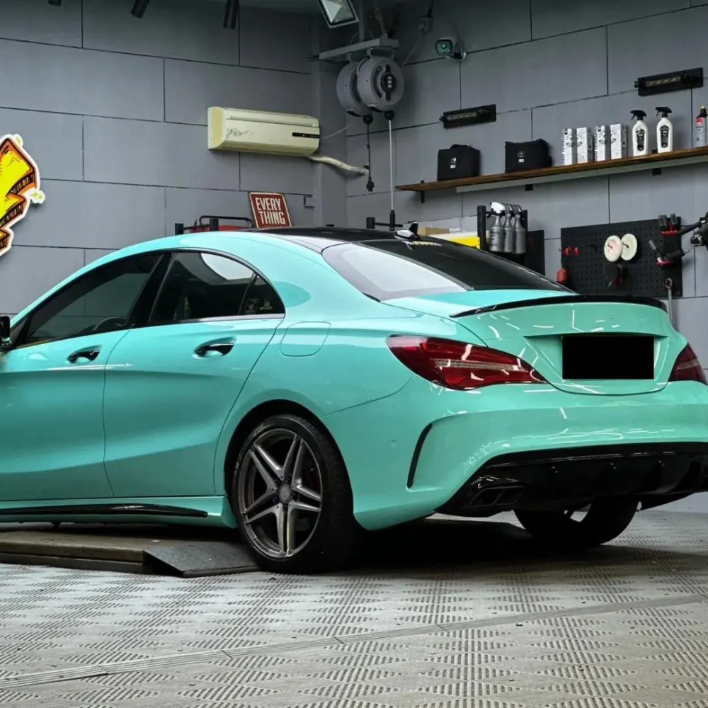 Cyan Blue Car Wrap