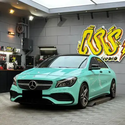 Gloss Tiffany Blue Car Vinyl Wrap 02
