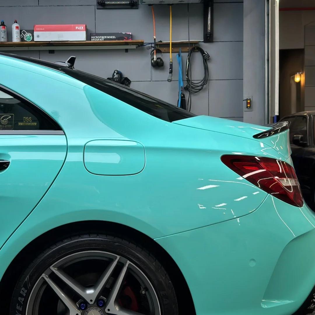 Cyan Blue Car Wrap