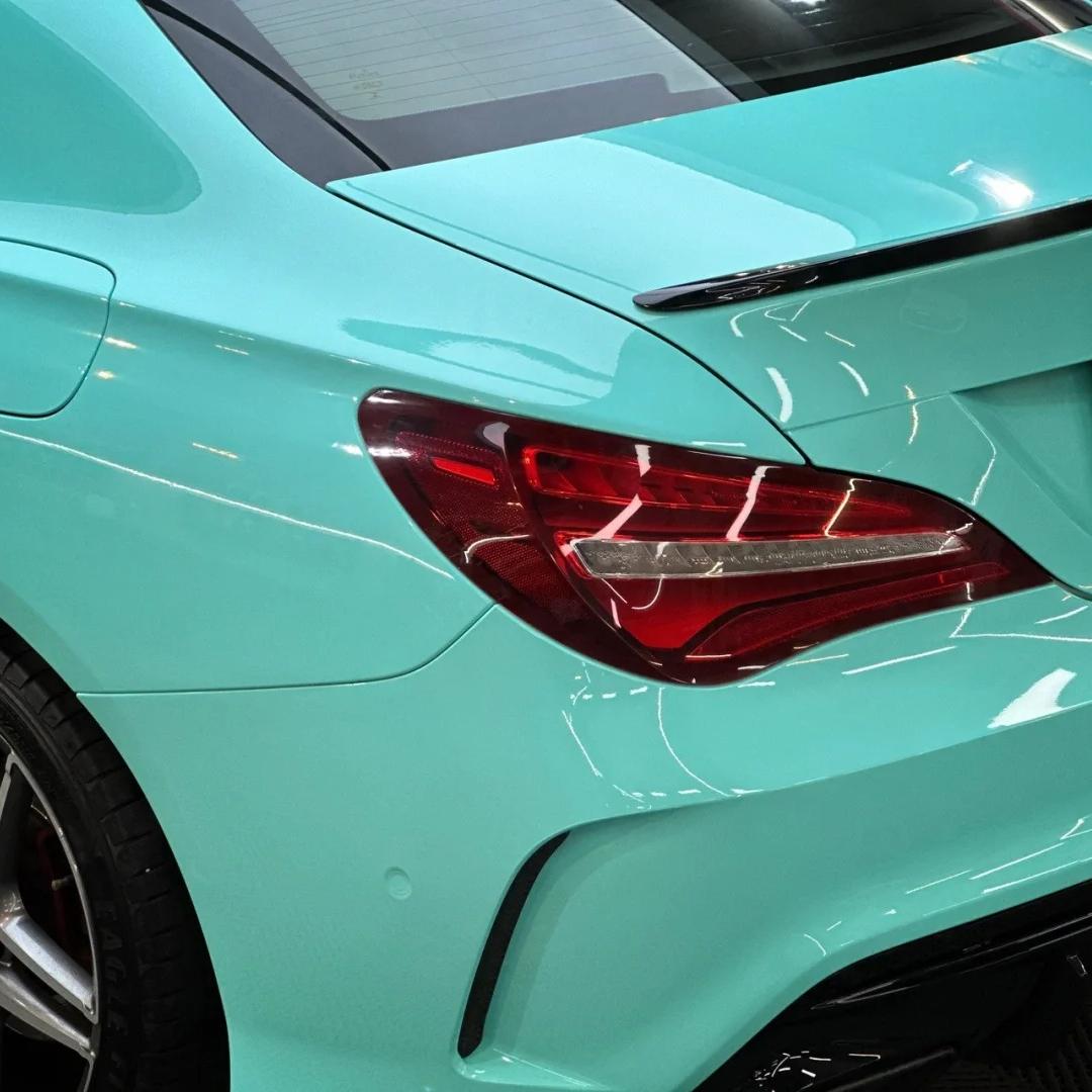 Cyan Blue Car Wrap