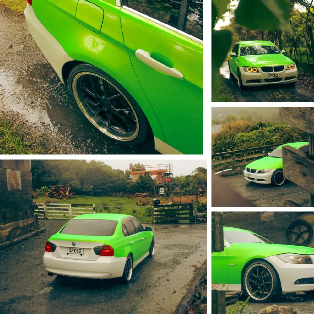 Gloss Metallic Gold Green Car Vinyl Wrap PET