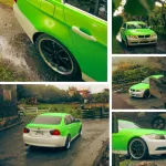 Gloss Metallic Gold Green Car Vinyl Wrap PET