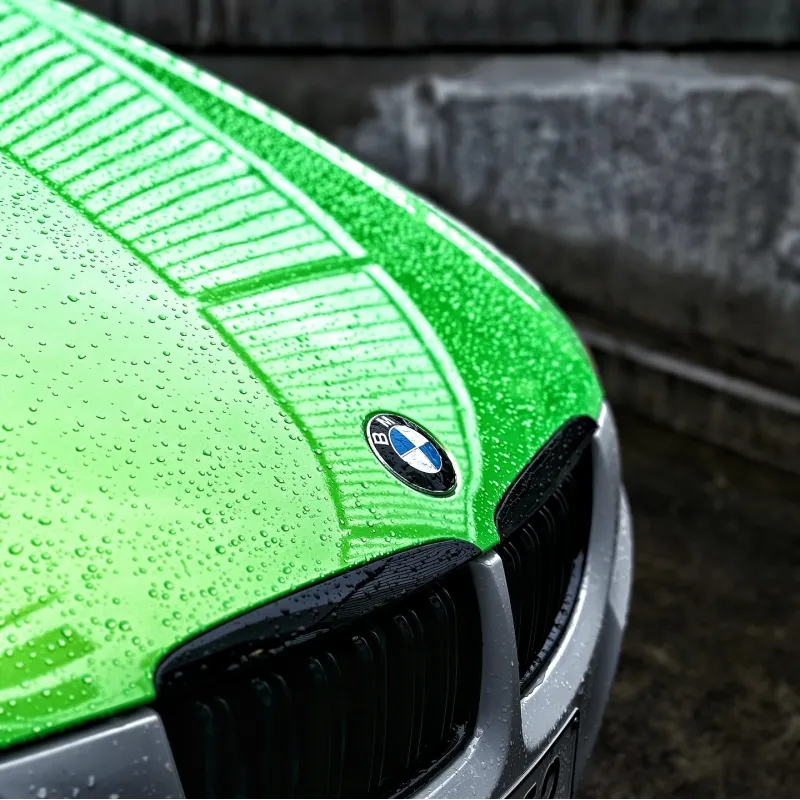 Gloss Metallic Gold Green Car Vinyl Wrap PET